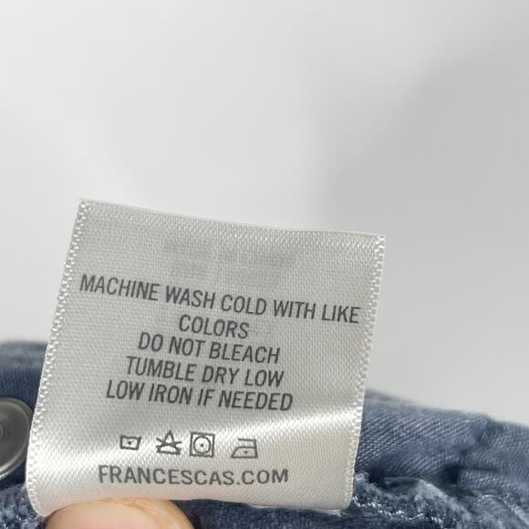 New Francescas Harper Heritage Blue Scallop Edge Jean Shorts 26 Stretch Cotton - Picture 8 of 9